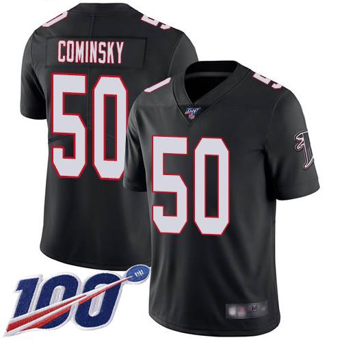 Atlanta Falcons Limited Black Men John Cominsky Alternate Jersey NFL Football #50 100th Season Vapor Untouchable->women nfl jersey->Women Jersey